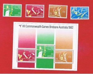 Australia #842-845 MNH   Games   w/844a  Free S/H