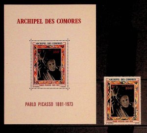 COMORO ISL. Sc C57-8 NH 1V+S/S OF 1973 - ART OF PICASSO