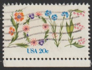 SC# 1951 - (20c) - Love Flowers - Used single