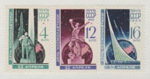 Russia Scott #3019-3020-3021 Space Stamp - Mint NH Set