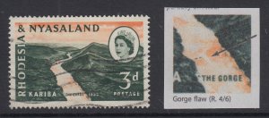 Rhodesia & Nyasaland, SG 32b, used Gorge Flaw variety