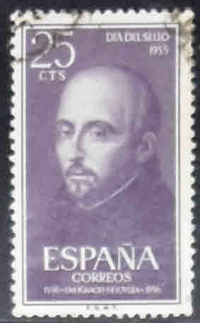 SPAIN Scott 836 Used St. Ignatius of Loyola stamp