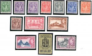 1938 ST. LUCIA S.G. 128a/141 13 MLH/* values