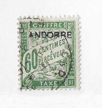 Andorra (French) Sc #J5  60c due used FVF