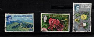 ST CHRISTOPHER, NEVIS & ANGUILLA  Scott # 151-3 Used - QEII & Various