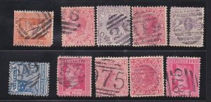 VICTORIA AUSTRALIA QV 10 various numeral cancels...........................D6306