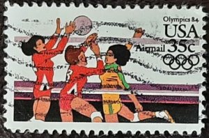 US Scott # C111; used 35c Airmail, Volleyball from 1984; F/VF centering; off ppr