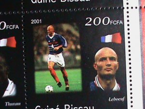 ​GUINEA BISSAU-2001-WORLD SOCCER CHAMPIONSHIPS-FRANCE MNH SHEET VERY FINE