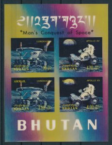 [104080] Bhutan 1971 Space travel Plastic 3D effect Sheet MNH