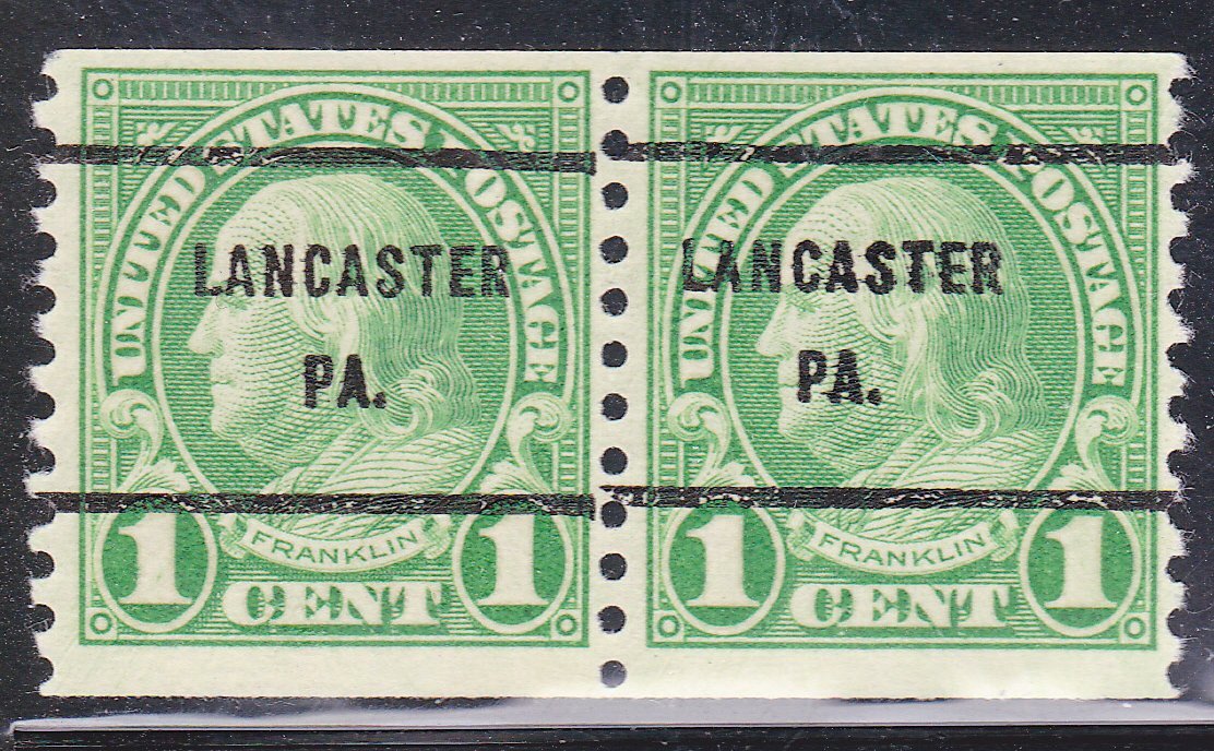 Precancel Lancaster, PA PSS 59761 Coil Gap Pair No Gum United