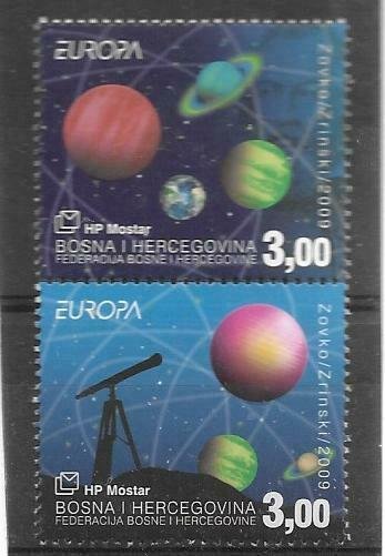 2009    BOSNIA  -  SG.  259 / 260  - EUROPA - ASTRONOMY  -  MNH