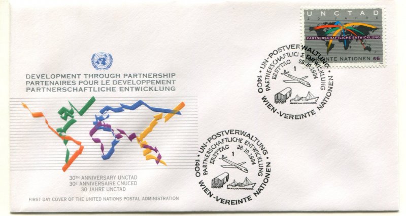 176-177 UN - Vienna UNCTAD 30th Anniv FDC