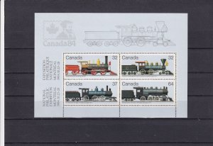 SA24b Canada 1984 Historic Locomotives, mint Souvenir sheet