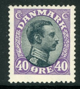 Denmark 1919 King Christian 40 Ore Violet & Blac Perf 14x14½ Scott #116 MNH B347
