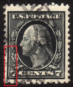 1917, US 7c, Washington, Used, tear, Sc 507