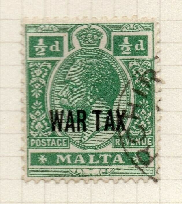 Malta 1917-18 Early Issue Fine Used 1/2d. War Optd 321542