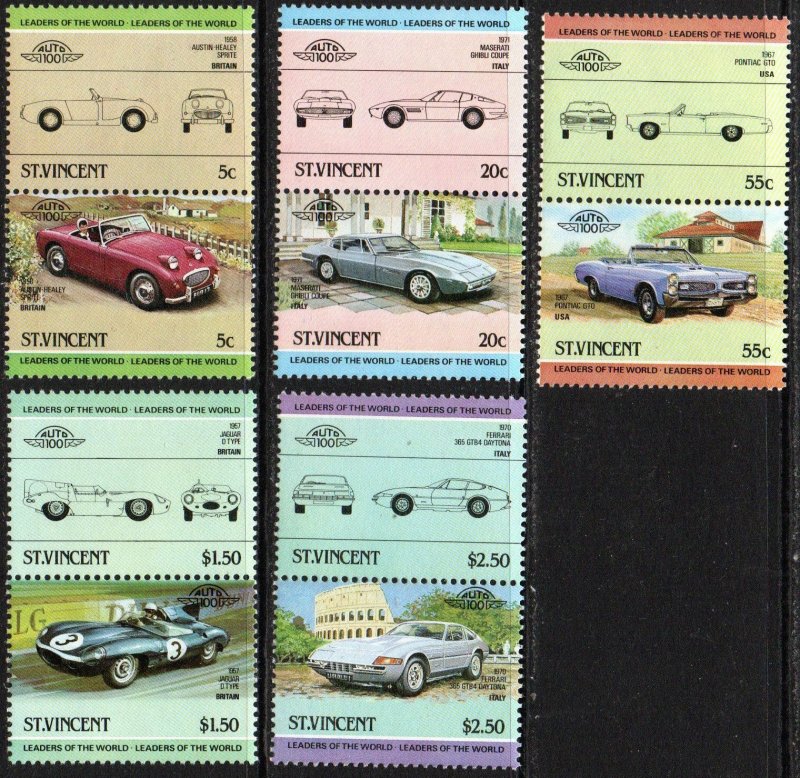 St. Vincent Sc #773-777 MNH pairs