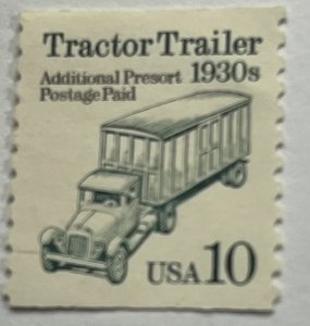 US 1991 10c Tracto Trailer Coil Transporation Series #2457 MINT