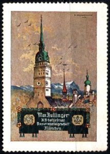 Vintage Germany Poster Stamp Max Bullinger Office Equipment Munich