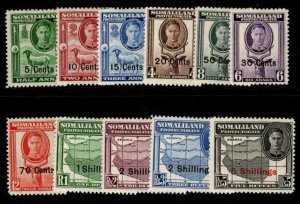 SOMALILAND SG125/35 1951 DEFINITIVE SET MNH