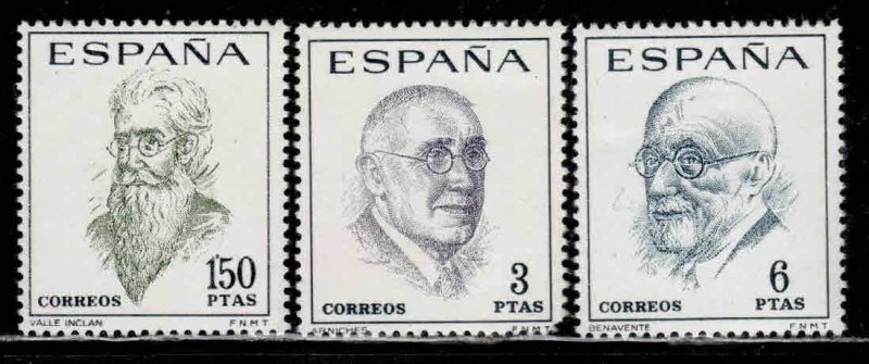 Spain #1385-87 ~ Cplt Set of 3 ~ Famous Men ~ Unused, HM  (1966)