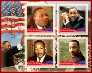 Stamps. Famous people. Martin Luther King 2019 year 1+1 sheets perforated