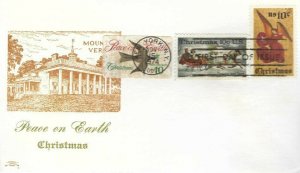 1552 10c CHRISTMAS 1974 - Colonial Cachet combo FDC A