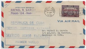 Havana to Santiago, Cuba 1930 1st Flight (52489)