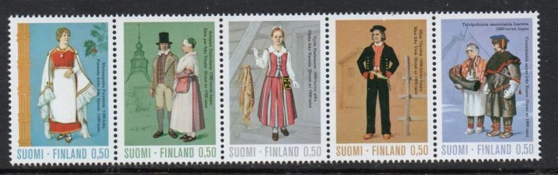 Finland Sc 522a 1972 Regional Costumes stamp strip  mint NH