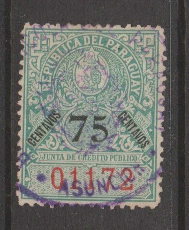 Paraguay Revenue Fiscal Cinderella stamp 9-20-11