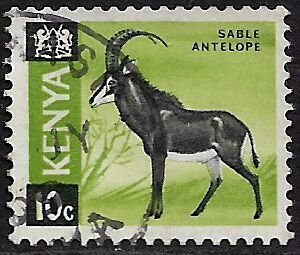 Kenya #21 Used Stamp - Sable Antelope (a)