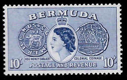 BERMUDA Scott 161 MNH** key stamp from 1953-58 QE2 set