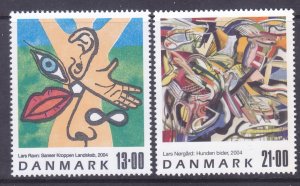 Denmark 1282-83 MNH 2004 Paintings Senses Body Landscape & The Dog Bites Set