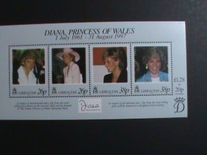 ​GIBRALTAR-1997 DIANA-PRINCESS OF WALES MNH S/S SHEET-VF-WE SHIP TO WORLD WIDE