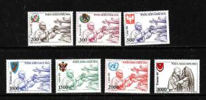 Vatican City-Sc#C66-72-Unused NH Airmail set-Pope John Paul II Visits-1980-