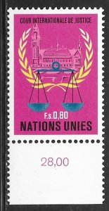 United Nations Geneva 87: 0.80f Balance of Justice, single, MNH, VF