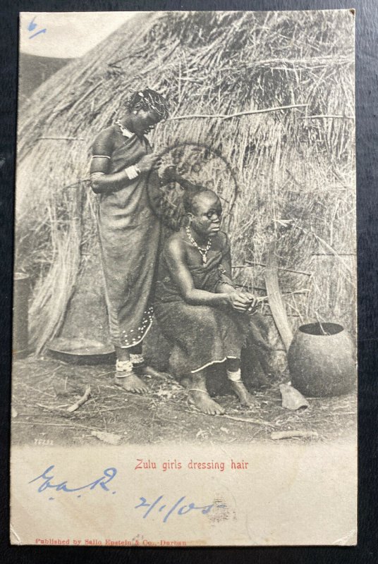 1905 Umtali Rhodesia RPPC POSTCARD Cover To London England Zulu Girls 