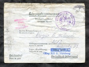 h316 - SERBIA WW2 1942 Letter Card to POW Camp in Germany. Contents