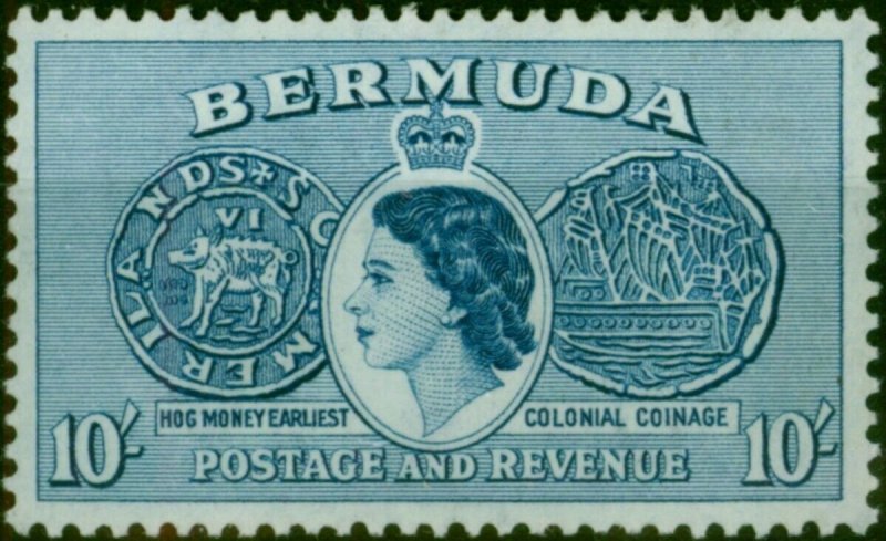 Bermuda 1957 10s Ultramarine SG149a Fine MNH