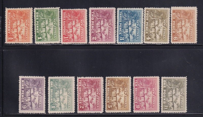 New Guinea Scott #'s 1 - 13 set VF OG lightly hinged scv $ 500 ! see pics !