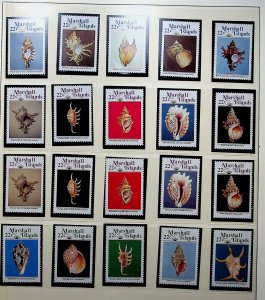MARSHALL ISL. - NH ISSUES OF 1985-87 - SETS+IMPERF PROOFS - SHELLS - (WG20)
