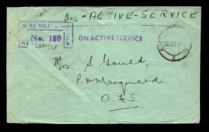 1940 British Kenya APO 2 Censor Cover to Marquard SA - L5377