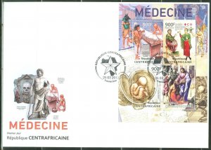CENTRAL AFRICA 2013  MEDICINE  SHEET FIRST DAY COVER