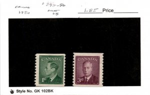 Canada, Postage Stamp, #295-296 Mint LH, 1950 King George (AC)