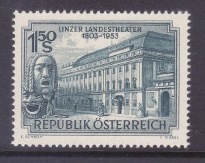 Austria 589 MNH 1953 State Theater at Linz - 150th Anniversary Issue VF