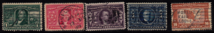 United States #323-327 used Louisiana Purchase