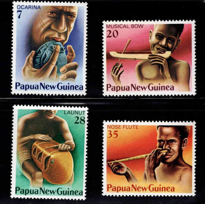 PNG Papua New Guinea Scott 491-493 MNH** musical insturment set