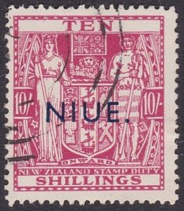 NIUE 1944-54 10/- Arms SG85 fine used cat £130.............................57734