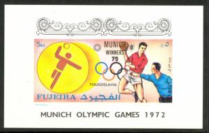 FUJEIRA 1972 MUNICH OLYMPICS HANDBALL WINNERS Souvenir Sheet Mi BLK162B MNH