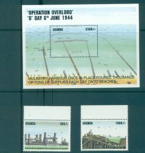 Uganda - Sc# 1258-60. 1994 50th Ann. D-Day WWII. MNH $9.50.